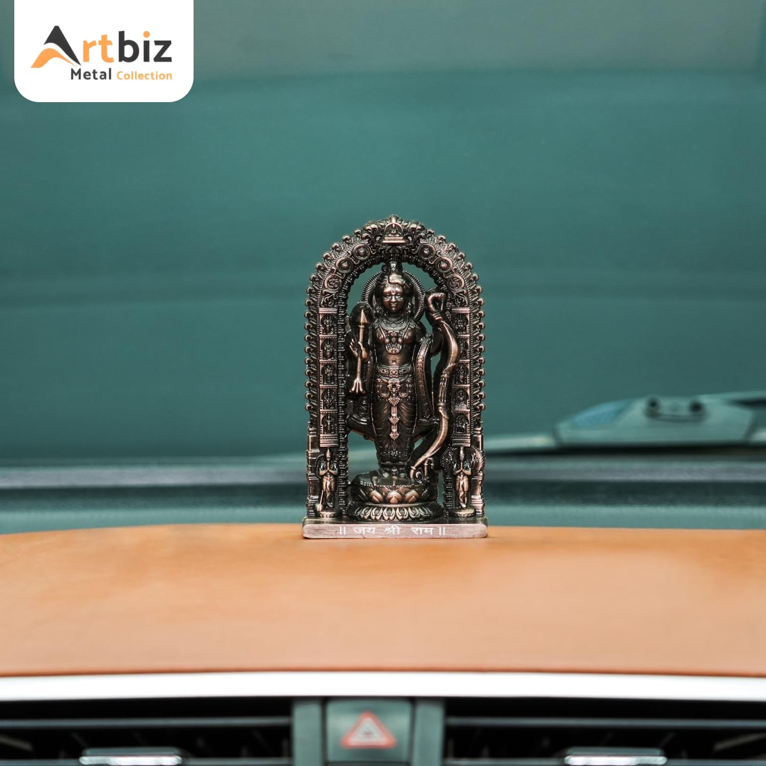 Artbiz Shree Ram Lalla Ayodhya Murti 4.5 Inch Metal Zinc Figurine for Home Temple Decor - back view (11)