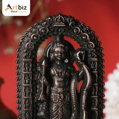 Artbiz Shree Ram Lalla Ayodhya Murti 4.5 Inch Metal Zinc Figurine for Home Temple Decor - label detail (13)