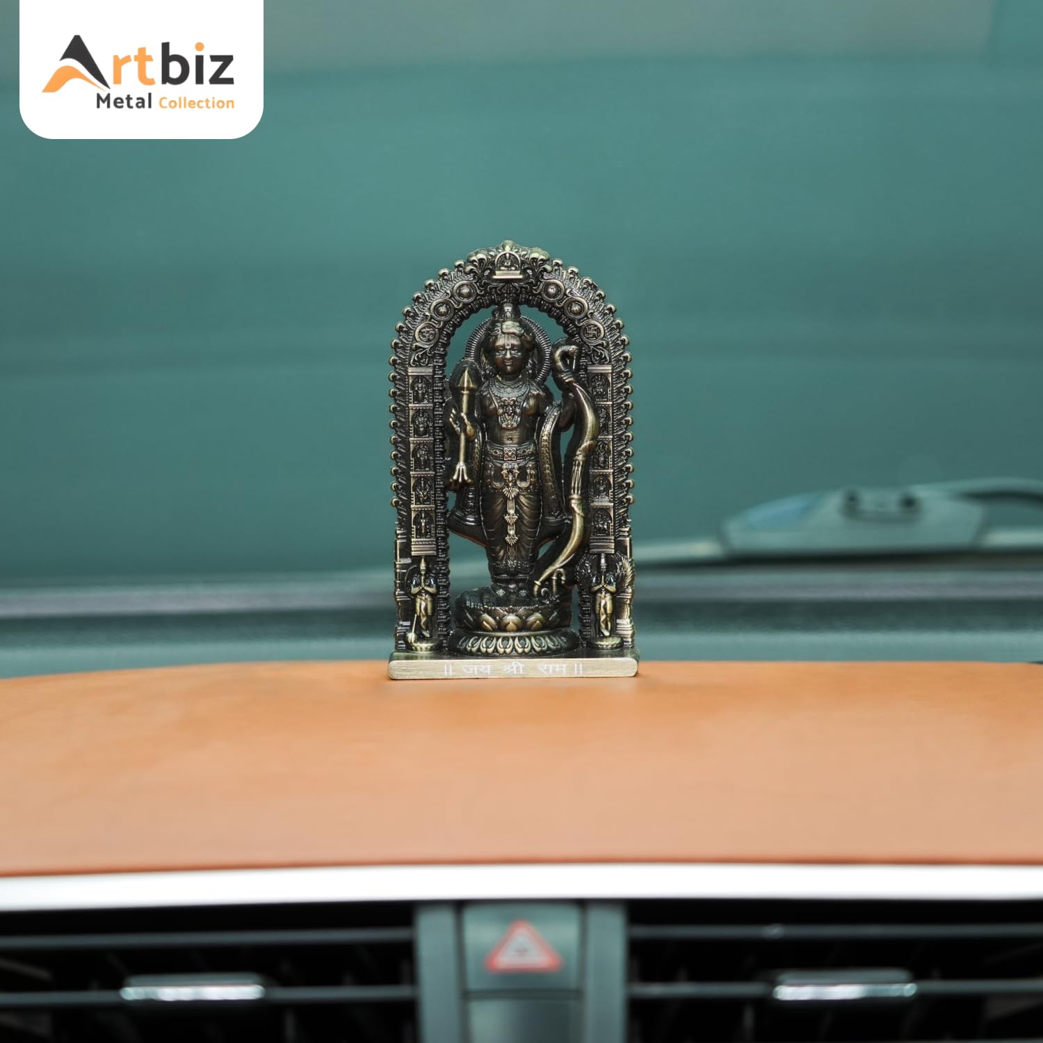 Artbiz Shree Ram Lalla Ayodhya Murti 4.5 Inch Metal Zinc Figurine for Home Temple Decor - packaging