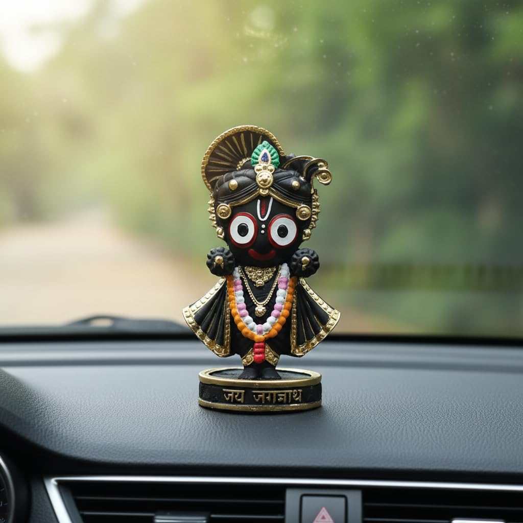 ARTFORT Lord Jagannath Idol 4 Inch Polyresin Figurine for Home Temple Decor - front view