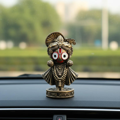 ARTFORT Lord Jagannath Idol 4 Inch Polyresin Figurine for Home Temple Decor - front view (20)