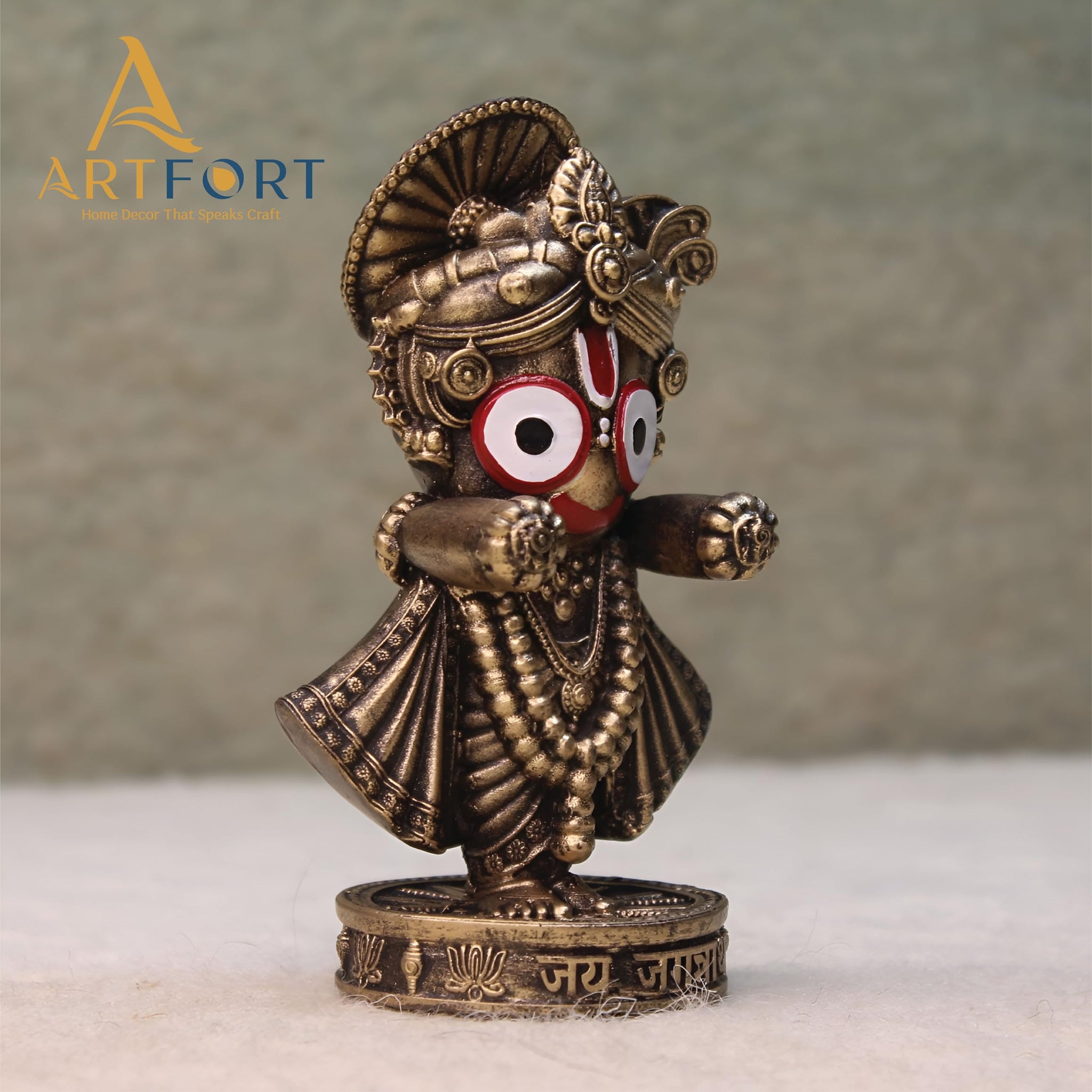 ARTFORT Lord Jagannath Idol 4 Inch Polyresin Figurine for Home Temple Decor - label detail (23)
