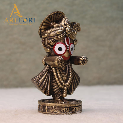 ARTFORT Lord Jagannath Idol 4 Inch Polyresin Figurine for Home Temple Decor - label detail (23)