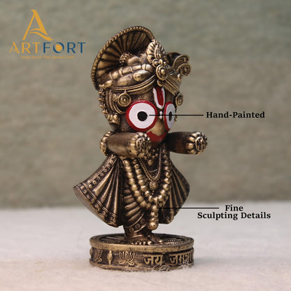ARTFORT Lord Jagannath Idol 4 Inch Polyresin Figurine for Home Temple Decor - size and scale (27)