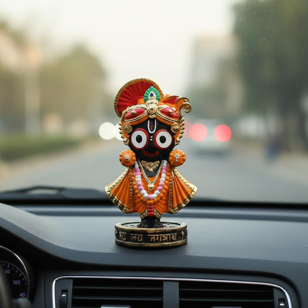 ARTFORT Lord Jagannath Idol 4 Inch Polyresin Figurine for Home Temple Decor (28)