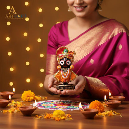 ARTFORT Lord Jagannath Idol 4 Inch Polyresin Figurine for Home Temple Decor - back view (30)