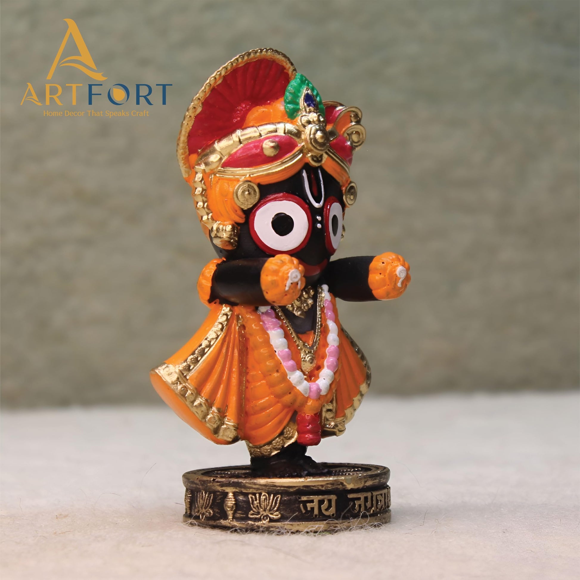 ARTFORT Lord Jagannath Idol 4 Inch Polyresin Figurine for Home Temple Decor - packaging (31)