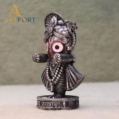 ARTFORT Lord Jagannath Idol 4 Inch Polyresin Figurine for Home Temple Decor - close-up detail (43)