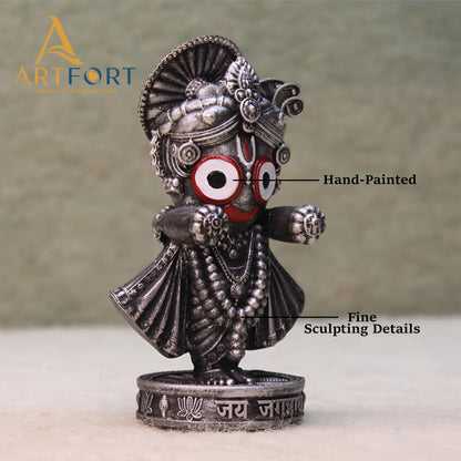 ARTFORT Lord Jagannath Idol 4 Inch Polyresin Figurine for Home Temple Decor - size and scale (45)