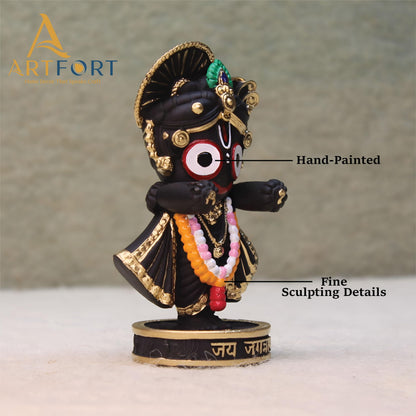ARTFORT Lord Jagannath Idol 4 Inch Polyresin Figurine for Home Temple Decor - size and scale