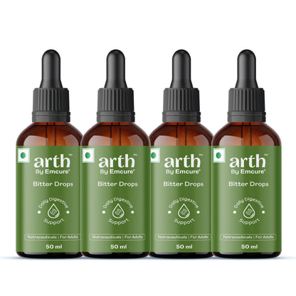 ARTH Herbal Bitter Drops, 50ml, 14 Traditional Bitters with Karela, Dry Ginger, Haldi, Liquid Dietary Supplement (12)