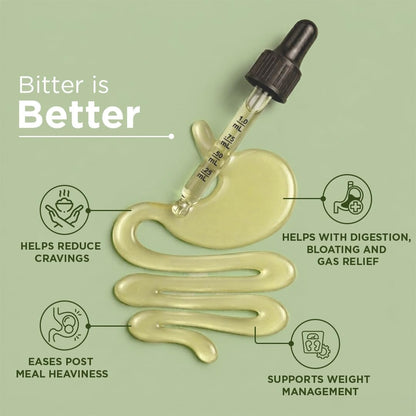 ARTH Herbal Bitter Drops, 50ml, 14 Traditional Bitters with Karela, Dry Ginger, Haldi, Liquid Dietary Supplement - back view