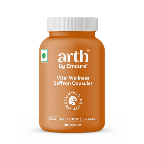 ARTH Kesar Saffron Extract Vegetarian Herbal Dietary Supplement, 30 Count (Pack of 1)
