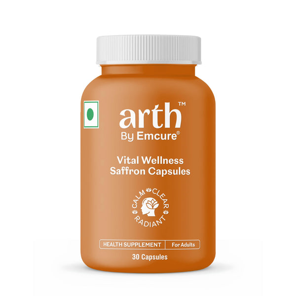 ARTH Kesar Saffron Extract Vegetarian Herbal Dietary Supplement, 30 Count (Pack of 1)