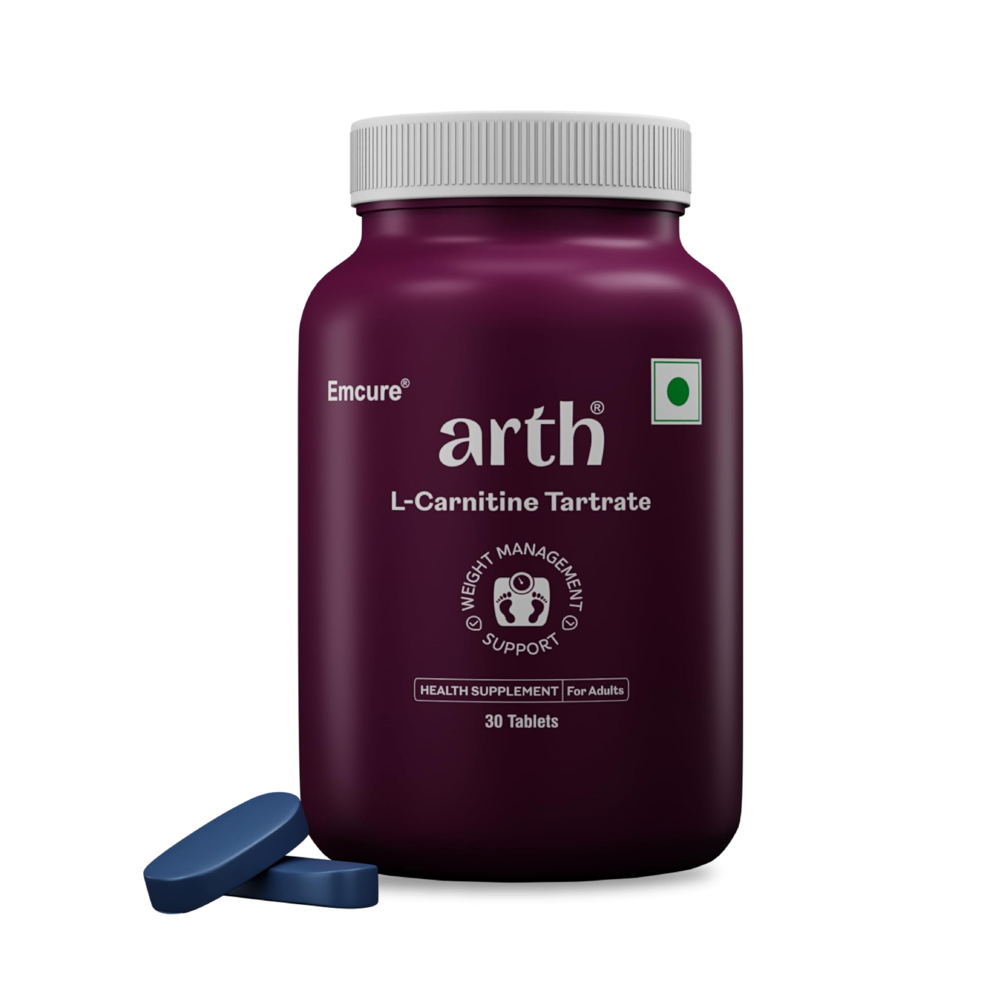 ARTH Weight Management Supplement with L-Carnitine Tartrate 1500 mg, 30 Veg Tablets