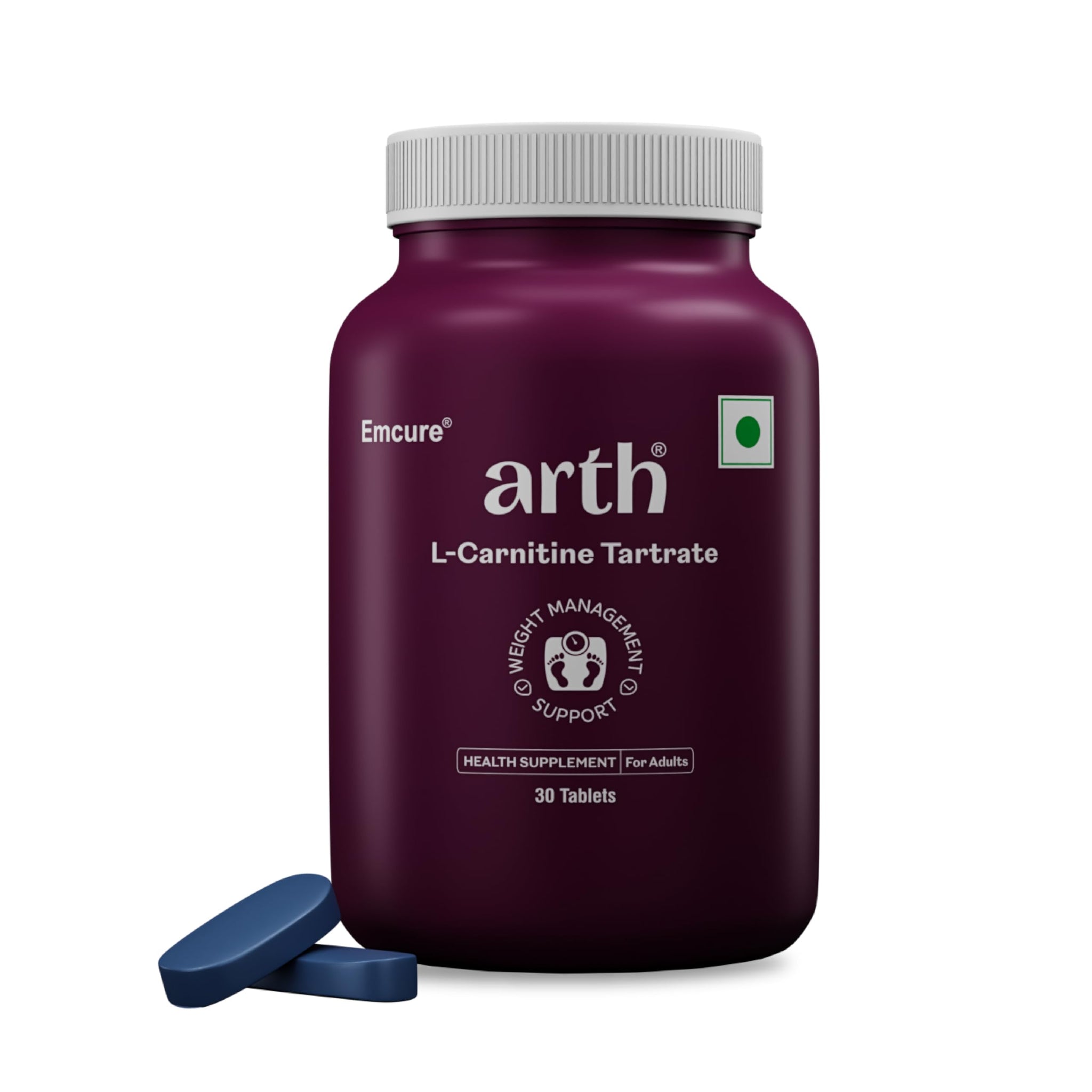 ARTH Weight Management Supplement with L-Carnitine Tartrate 1500 mg, 30 Veg Tablets