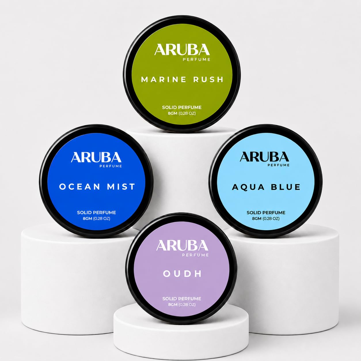 Aruba Perfume Alcohol-Free Solid Perfume Set, Unisex Cologne, 8g Travel Tin (15)