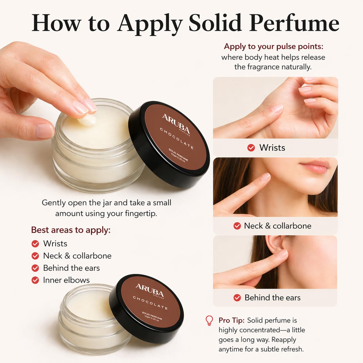 Aruba Perfume Alcohol-Free Solid Perfume Set, Unisex Cologne, 8g Travel Tin - ingredients panel (28)
