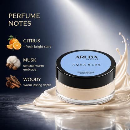 Aruba Perfume Alcohol-Free Solid Perfume Set, Unisex Cologne, 8g Travel Tin - front view