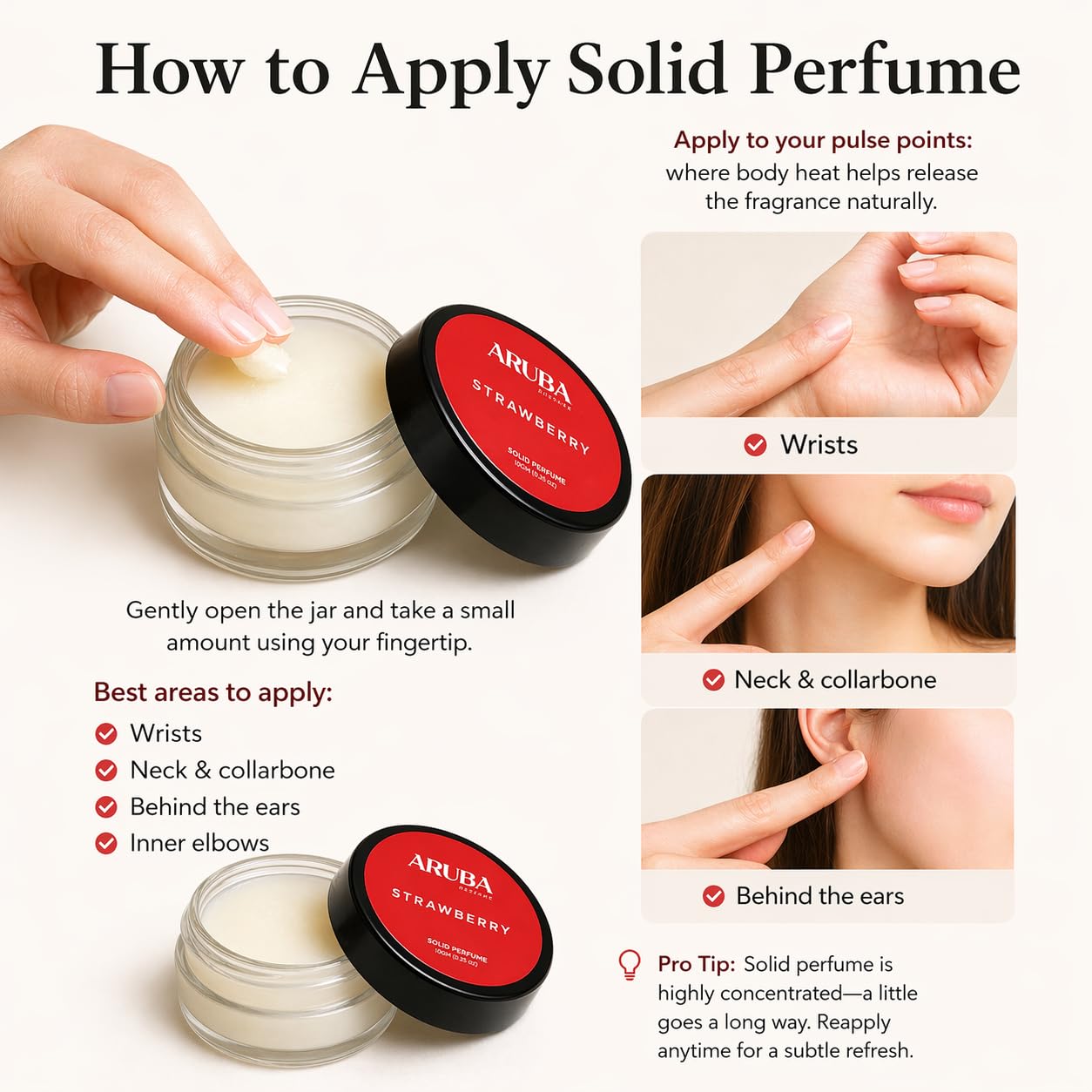 Aruba Perfume Alcohol-Free Solid Perfume Set, Unisex Cologne, 8g Travel Tin - size and scale (34)