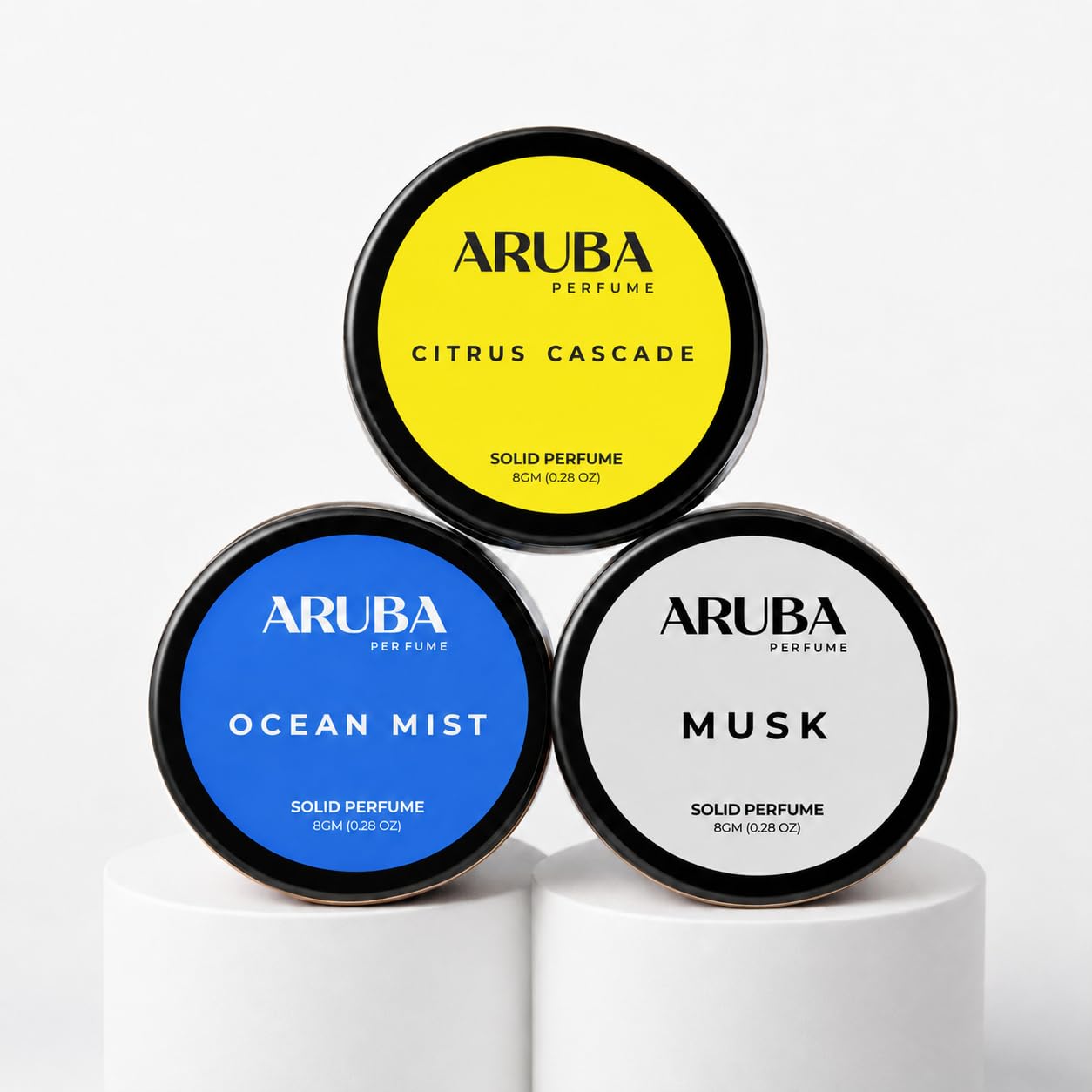 Aruba Perfume Alcohol-Free Solid Perfume Set, Unisex Cologne, 8g Travel Tin (44)