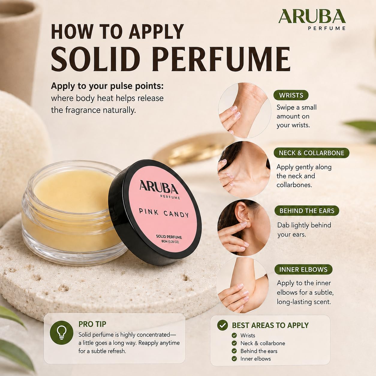 Aruba Perfume Alcohol-Free Solid Perfume Set, Unisex Cologne, 8g Travel Tin - label detail (54)