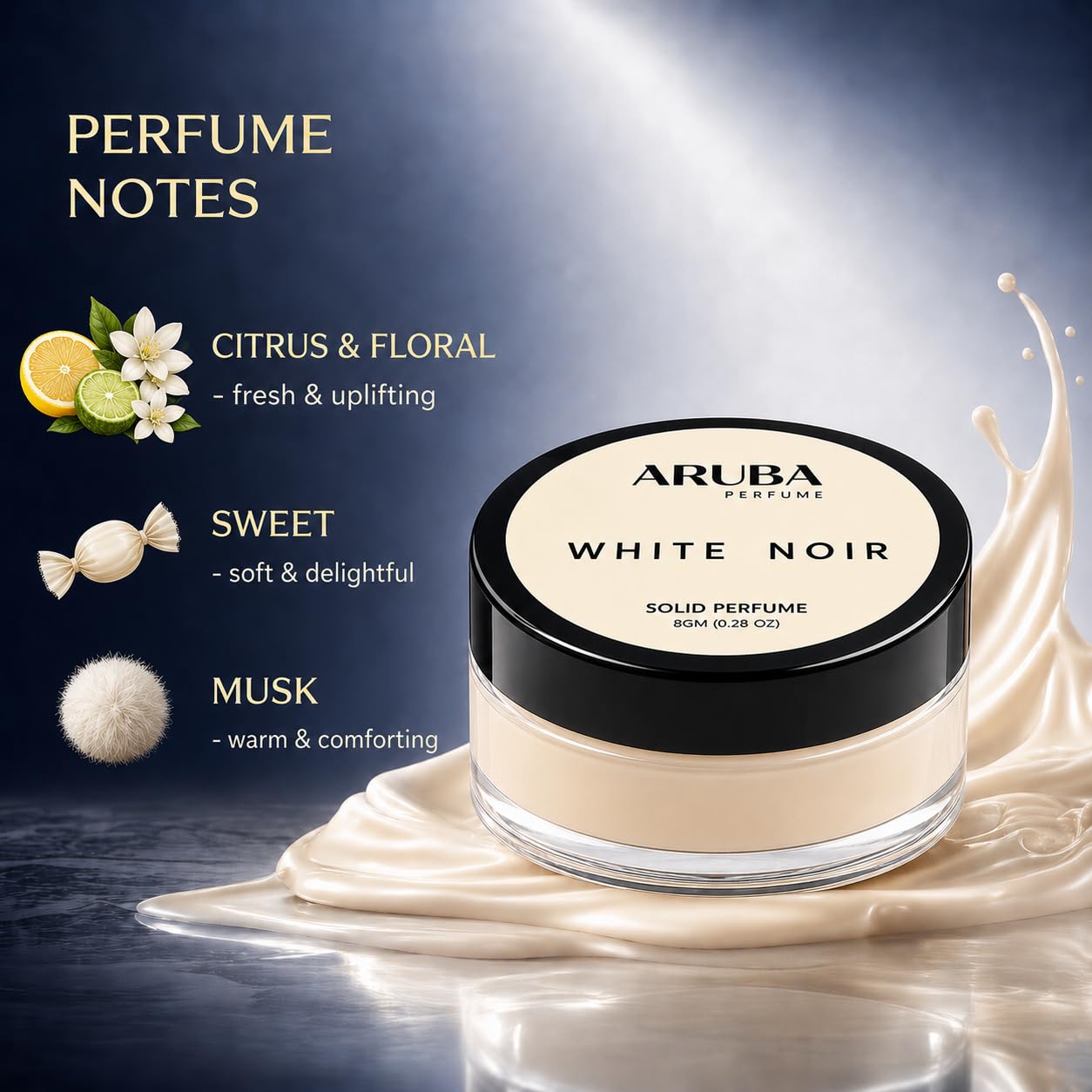 Aruba Perfume Alcohol-Free Solid Perfume Set, Unisex Cologne, 8g Travel Tin - front view (70)