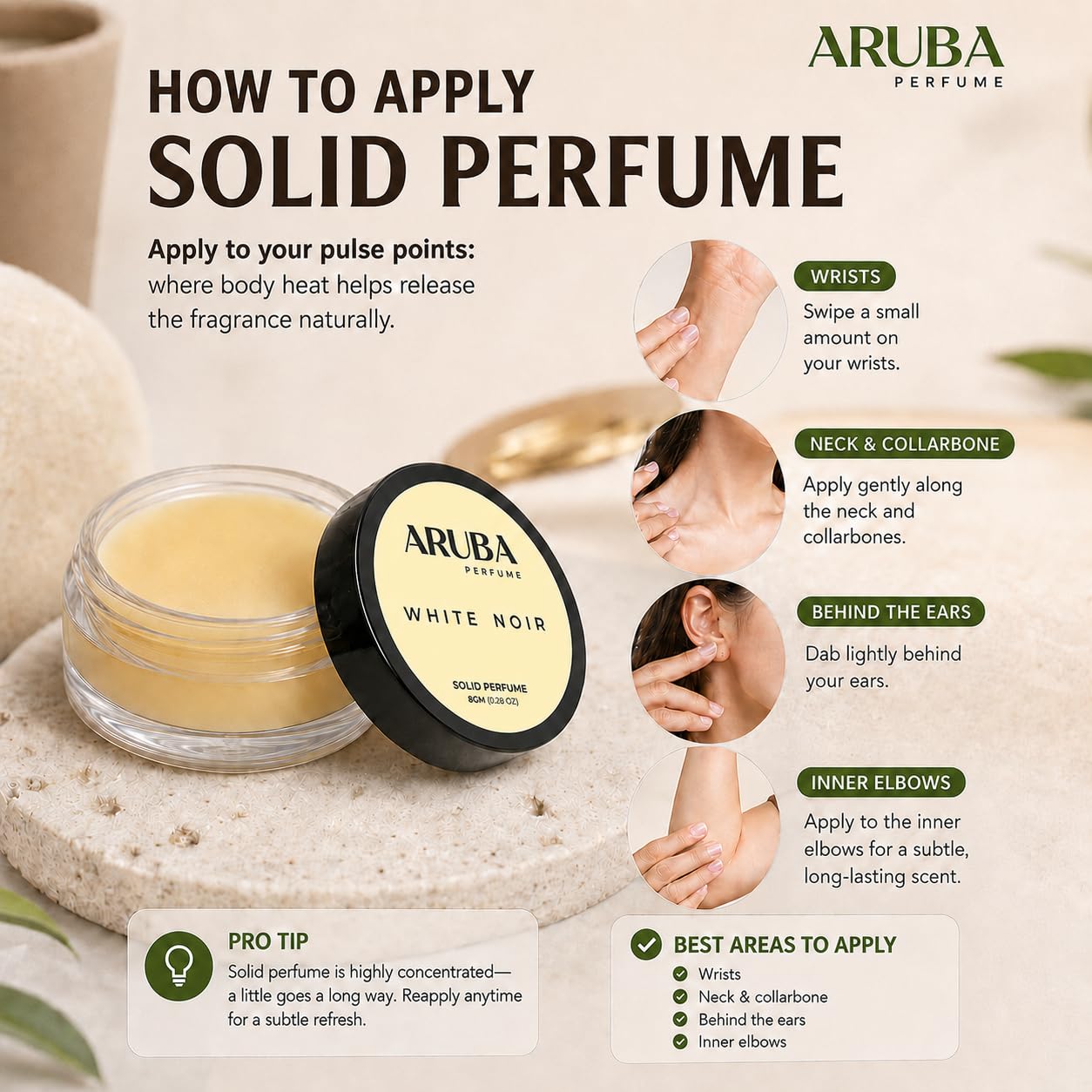 Aruba Perfume Alcohol-Free Solid Perfume Set, Unisex Cologne, 8g Travel Tin - label detail (73)