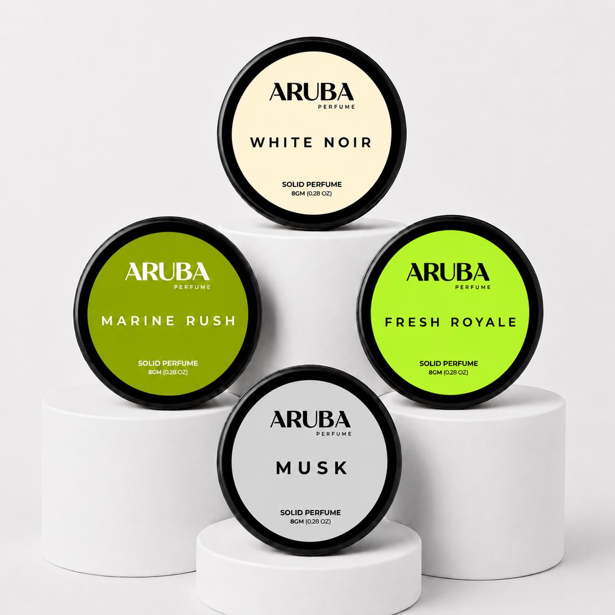 Aruba Perfume Alcohol-Free Solid Perfume Set, Unisex Cologne, 8g Travel Tin (74)