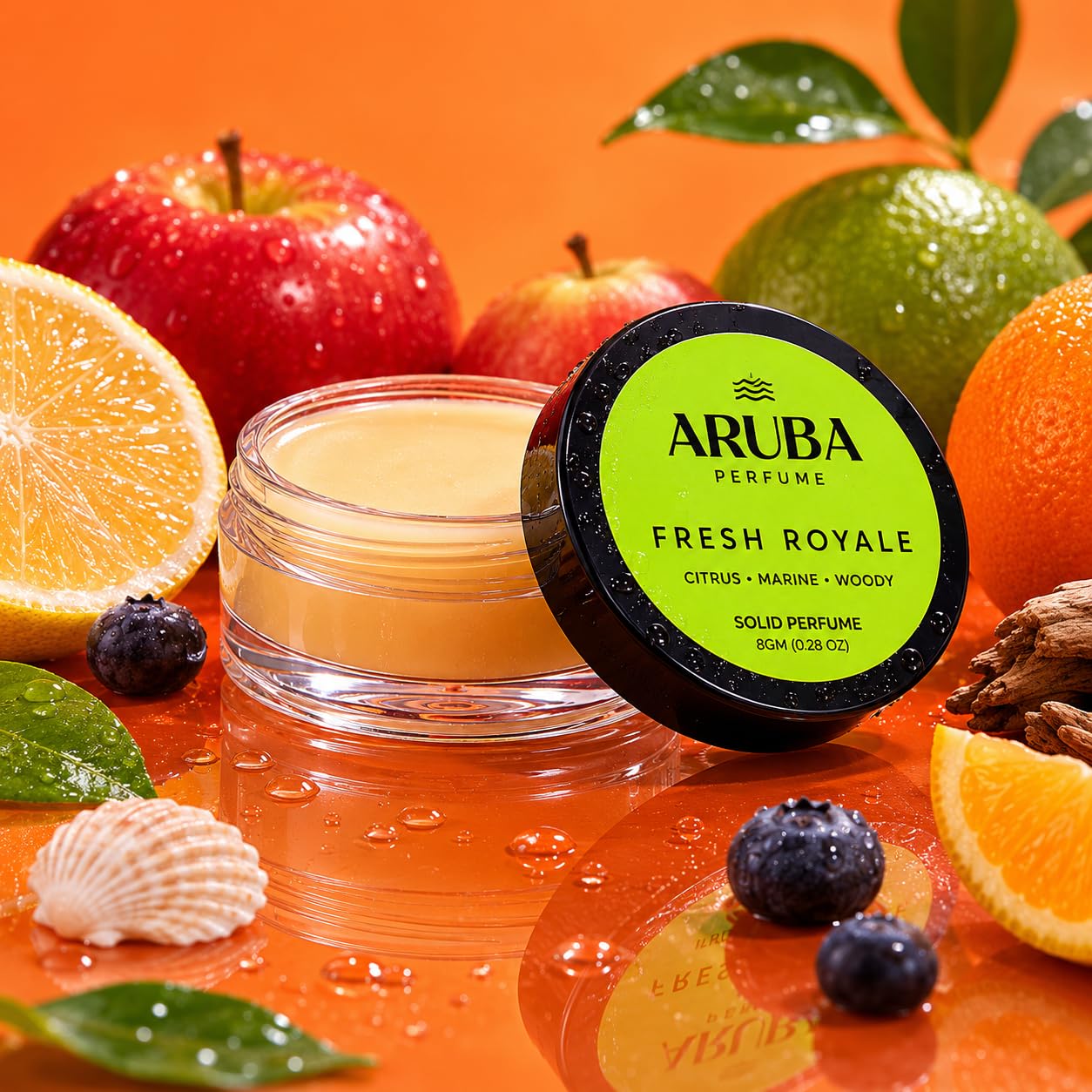 Aruba Perfume Alcohol-Free Solid Perfume Set, Unisex Cologne, 8g Travel Tin - close-up detail (76)