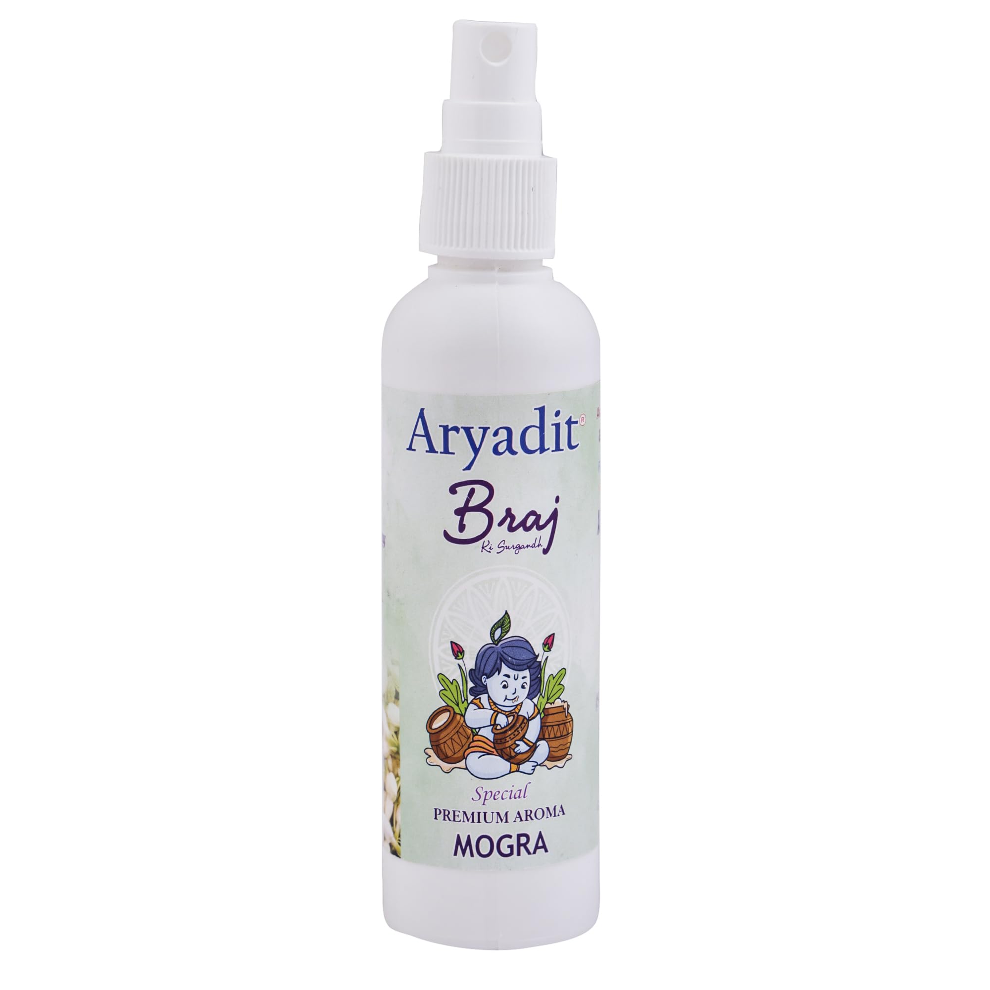 ARYADIT Traditional Indian Attar Set, 6 x 100ml Bottles, Unisex Personal Fragrance - label detail