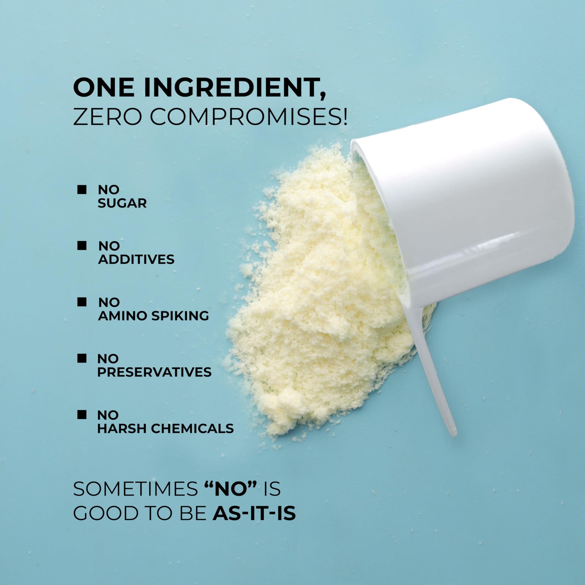 AS-IT-IS ONE Whey Protein Concentrate I Pure, Clean & Raw I 28g Protein per Serve, Unflavoured 1kg I Labdoor & Trustified Cer