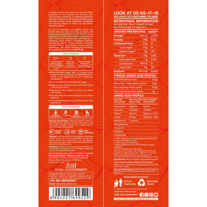 AS-IT-IS ONE Whey Protein Concentrate I Pure, Clean & Raw I 28g Protein per Serve, Unflavoured 1kg I Labdoor & Trustified Cer