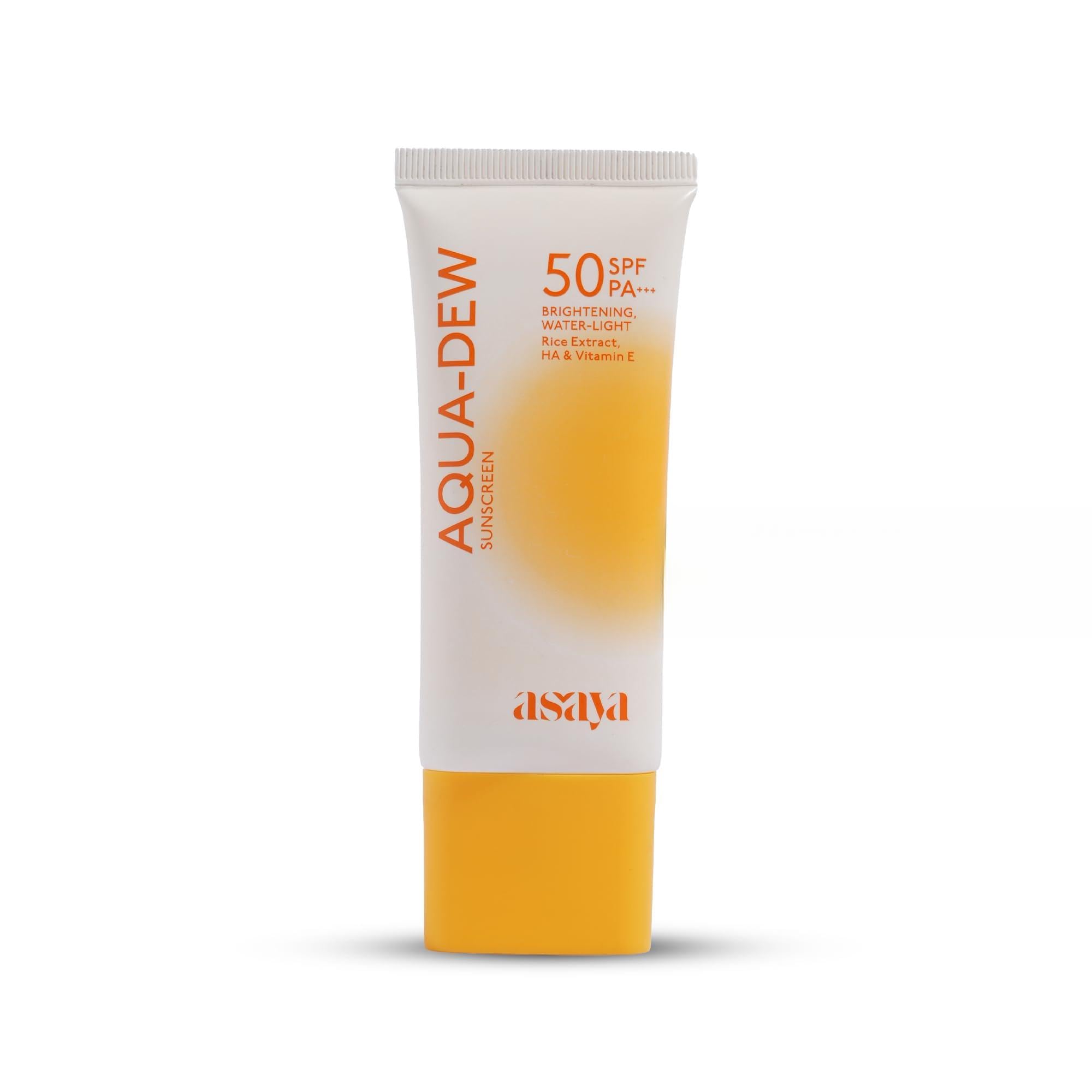 ASAYA Aqua Dew Sunscreen SPF 50 PA+++, 50ml, Water-Light, Fragrance-Free, In-VIVO Tested