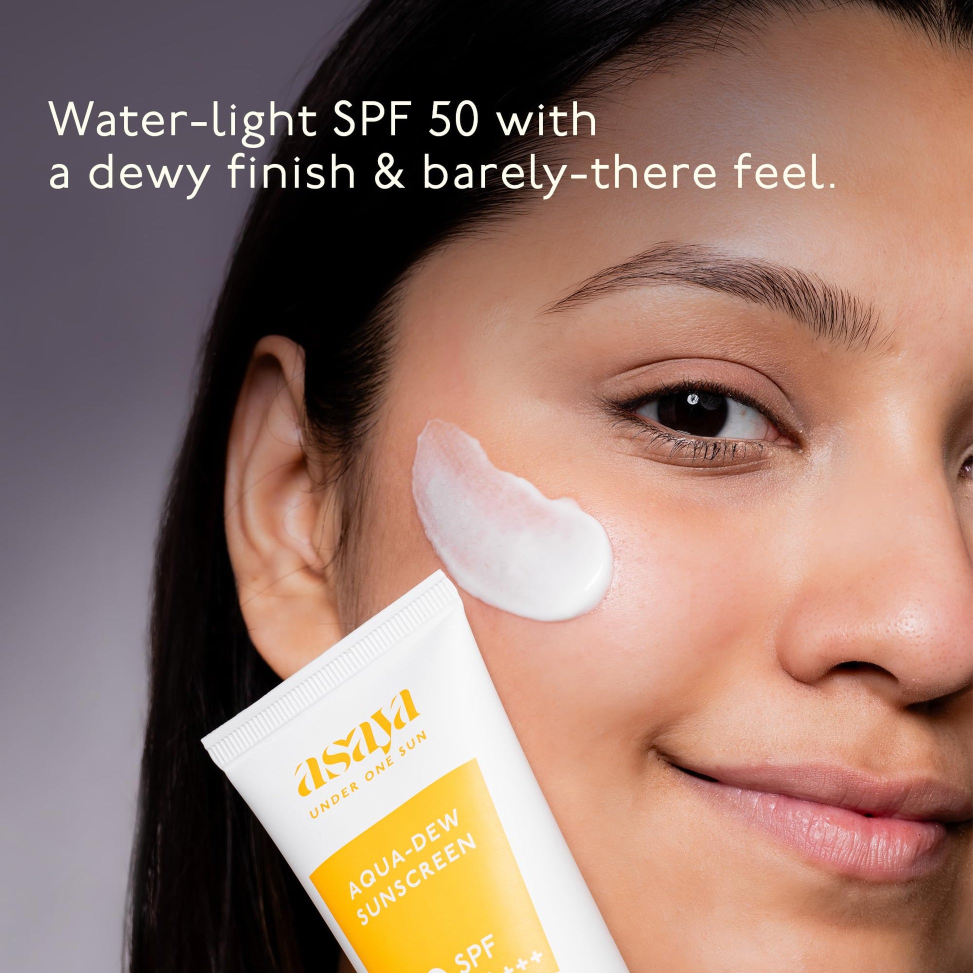 ASAYA Aqua Dew Sunscreen SPF 50 PA+++, 50ml, Water-Light, Fragrance-Free, In-VIVO Tested - back view (11)