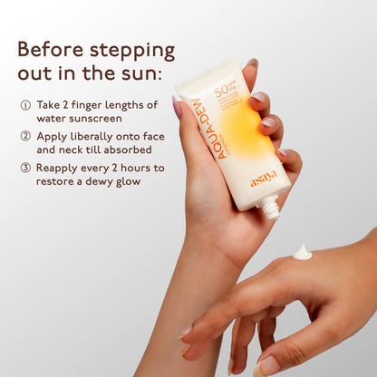 ASAYA Aqua Dew Sunscreen SPF 50 PA+++, 50ml, Water-Light, Fragrance-Free, In-VIVO Tested - packaging