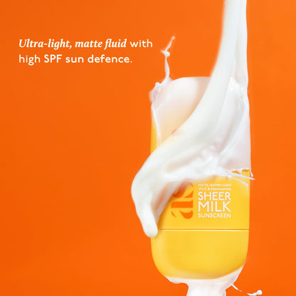 ASAYA Sheer Milk Sunscreen SPF 50 PA++++ 50ml with Vitamin C & Niacinamide, Water-Based Matte Fluid - front view