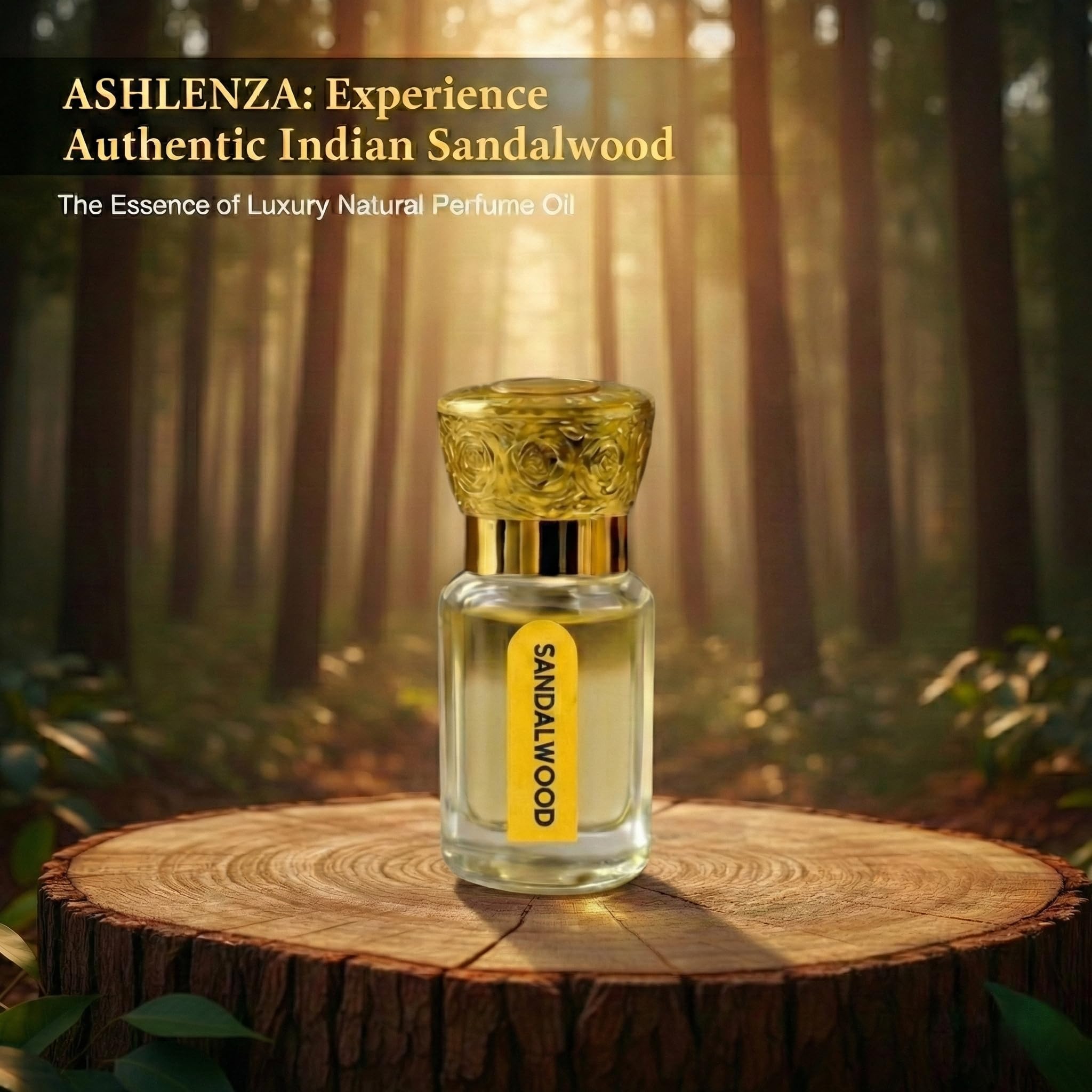 Ashlenza Attar Roll-On Perfume Oil, 6ml Alcohol-Free Unisex, Glass Bottle - front view (7)