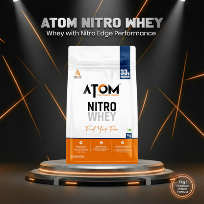 Asitis Nutrition ATOM Nitro Whey Protein Supplement Powder with Creatine and Digestive Enzymes - label detail