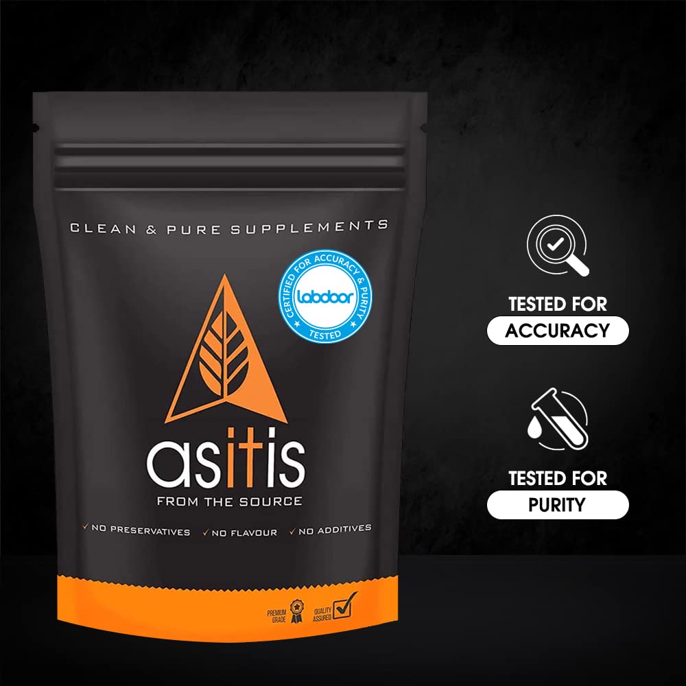 Asitis Nutrition Creatine Monohydrate Unflavoured Micronized Powder Dietary Supplement - back view (12)