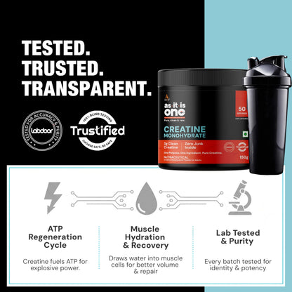 Asitis Nutrition Creatine Monohydrate Unflavoured Micronized Powder Dietary Supplement - size and scale (25)