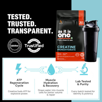 Asitis Nutrition Creatine Monohydrate Unflavoured Micronized Powder Dietary Supplement - in use (33)