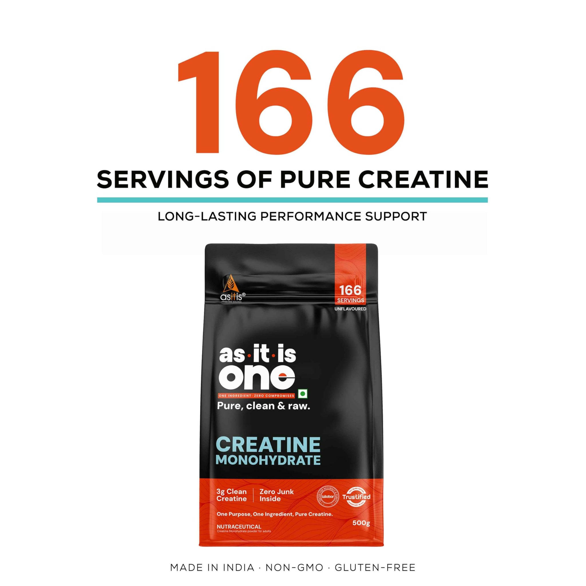 Asitis Nutrition Creatine Monohydrate Unflavoured Micronized Powder Dietary Supplement - close-up detail (41)