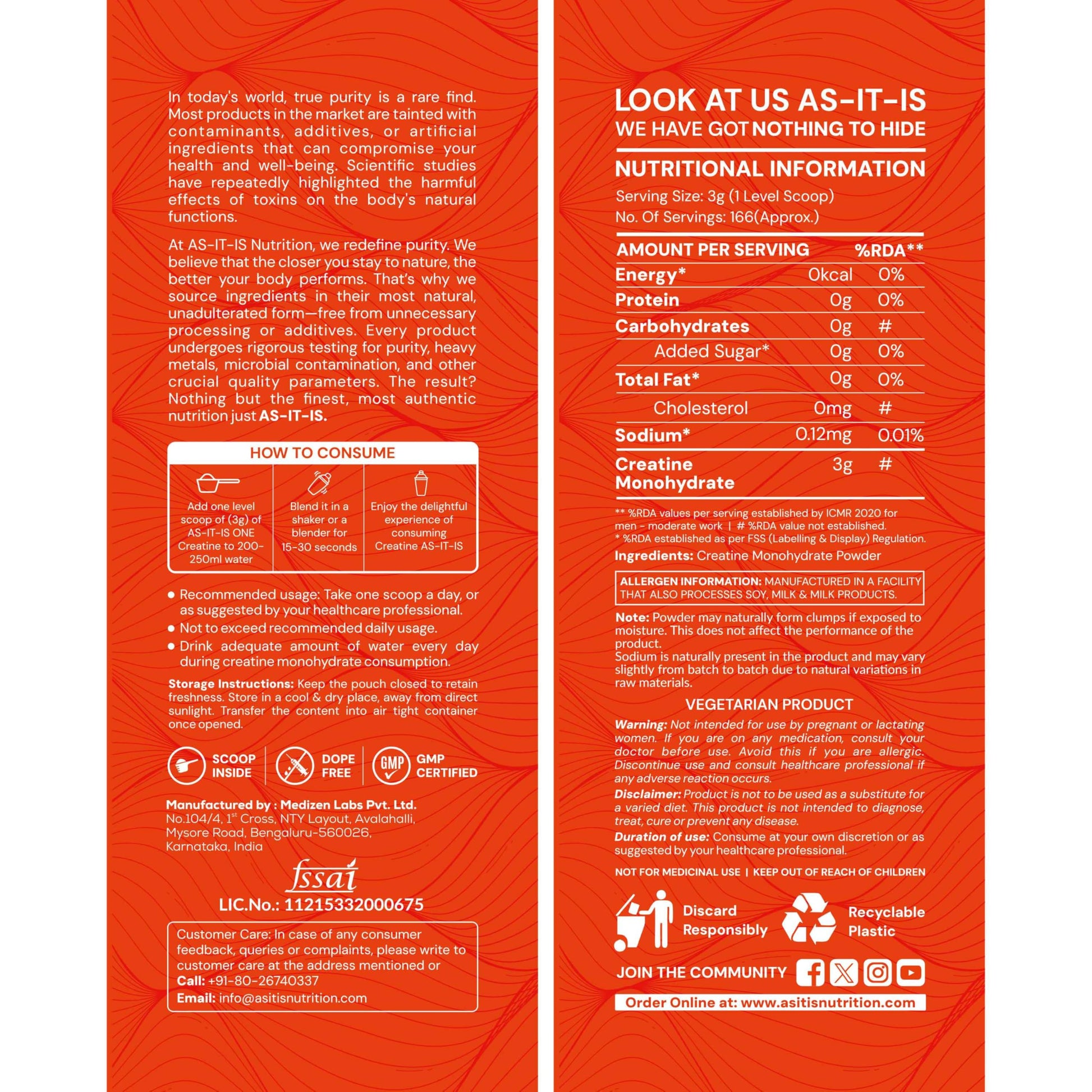 Asitis Nutrition Creatine Monohydrate Unflavoured Micronized Powder Dietary Supplement - size and scale (43)