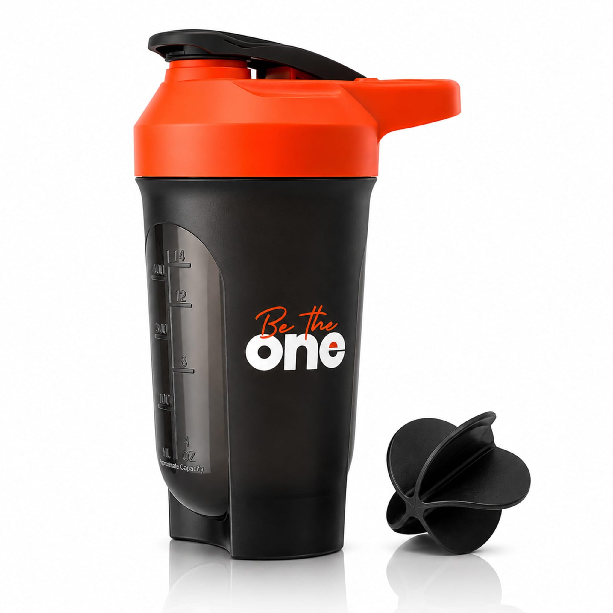 Asitis Nutrition One Shaker 400ml BPA Free Leak Proof Food Grade Plastic Sports Bottle with Mixer Ball