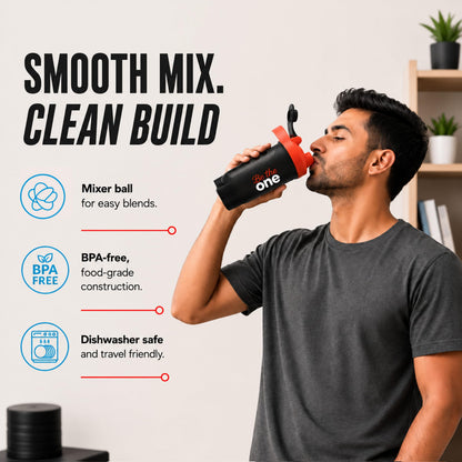 Asitis Nutrition One Shaker 400ml BPA Free Leak Proof Food Grade Plastic Sports Bottle with Mixer Ball - packaging
