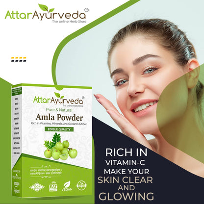 ATTAR AYURVEDA Amla Powder, Pure Herbal Powder, for Hair and Skin Care - label detail (11)