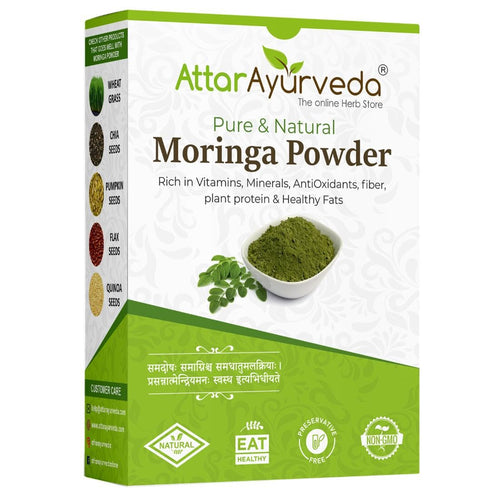 ATTAR AYURVEDA Moringa Leaf Powder 200g, Drumstick Leaf, Herbal Supplement, Preservative-Free