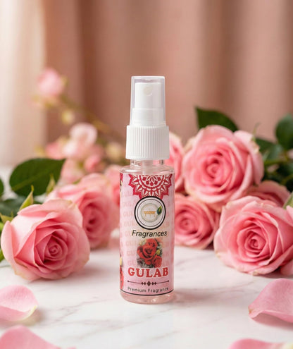 Attar Perfume Oil Set - Mogra Sandal Rose Gulab Natural - 4 x 25ml - Traditional Indian Fragrance - Unisex - label detail