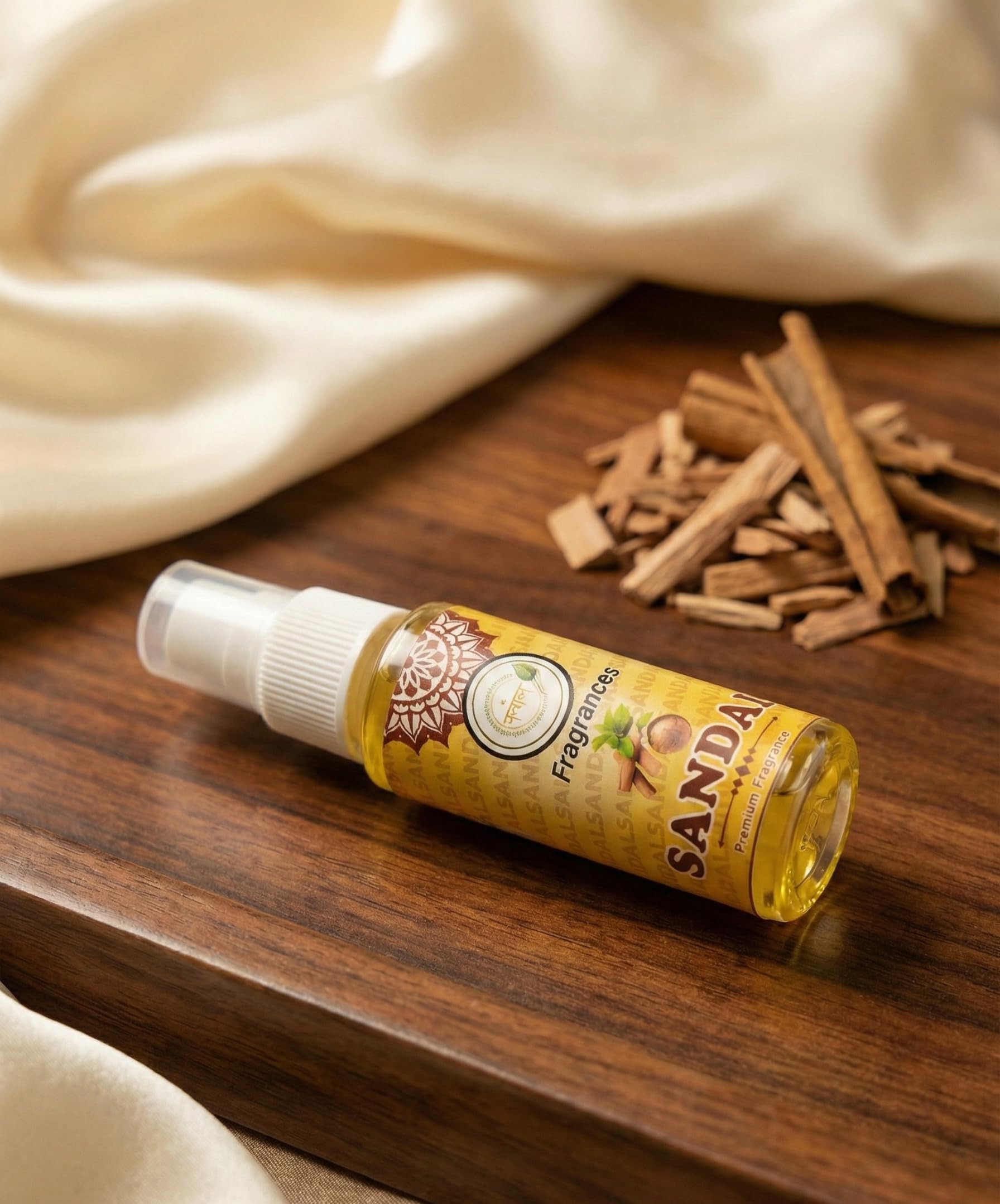 Attar Perfume Oil Set - Mogra Sandal Rose Gulab Natural - 4 x 25ml - Traditional Indian Fragrance - Unisex - ingredients pane